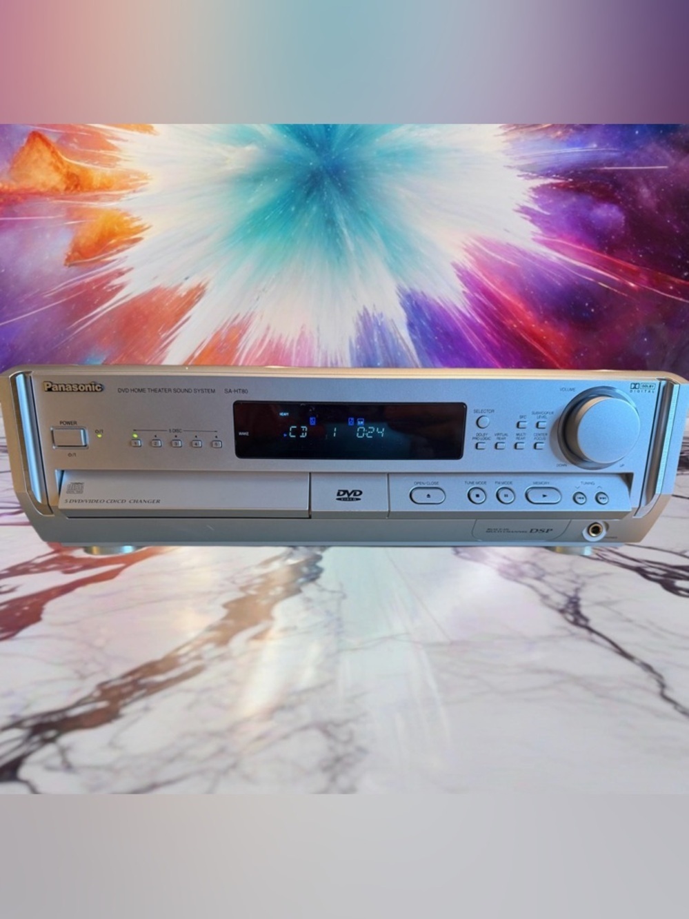 Panasonic SA-HT80 Vintage 5 DVD CD Changer Receiver High Performance Works Great